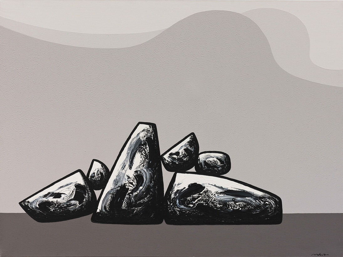 Ma Desheng, Rocks 5, 2007, Acrylic on canvas, 150 x 200 cm (59 x 78 in)