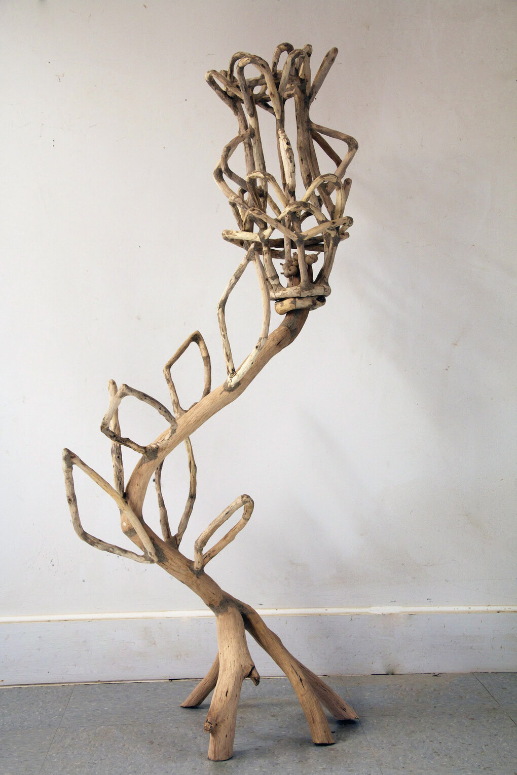 Loren Eiferman, Voynich #1, 2015, 124 pieces of wood, 54 x 30 x 20 inches