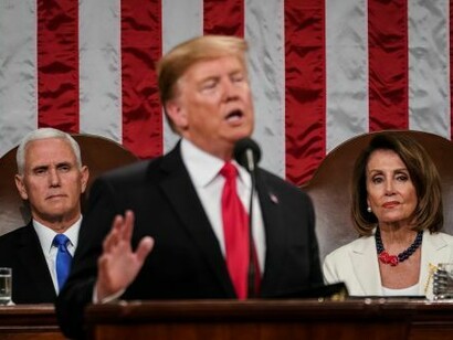 Donald Trump addressing the Congress