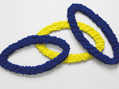 Pino Pinelli, Pittura BL. G., 1994, tecnica mista, 3 elementi, 120 x 200 cm