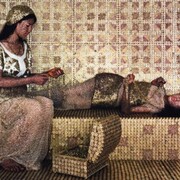 Lalla Essaydi, Bullets Revisited #8, 2012, Chromogenic print mounted on aluminum, 76.2 x 101.6 cm. (30 x 40 in.)