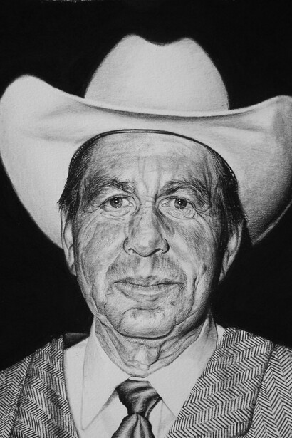 Andrew Tift, Bob Padilla (Santa Fe Cowboy), Charcoal, carbon graphite, 58.5 x 48.25 cm 