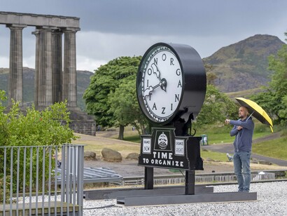 The Silent Agitator by Ewan outside the gallery at Collective in Edinburgh © Neil Hanna
