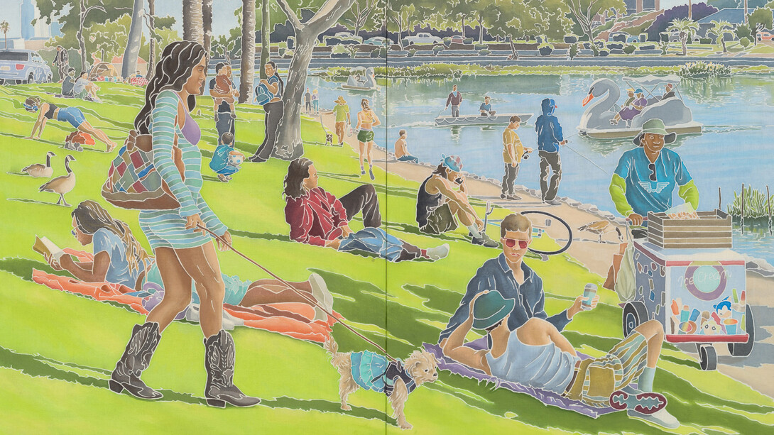 Adam de Boer, Sunday at Echo park lake (detail), 2025. Courtesy of Jane Lombard Gallery