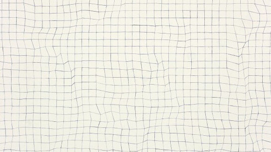 Toba Khedoori, Untitled (grid), 2015 (detail)., Oil on linen, 37 × 37 in. Los Angeles County Museum of Art, purchased with funds provided by the Lenore S. and Bernard A. Greenberg Fund, M.2016.15, © Toba Khedoori, photo © Fredrik Nilsen, courtesy Regen Projects, Los Angeles and David Zwirner, New York/London