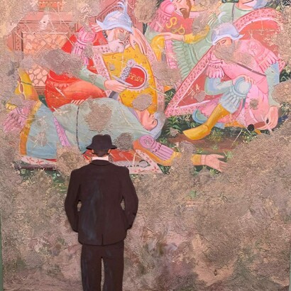 Cataldo Valente, il quadro dedicato al Trecento della serie “I musei nel museo”. “L’uso di queste tecniche e le mie conoscenze artistiche sono a servizio del mio lavoro quotidiano”