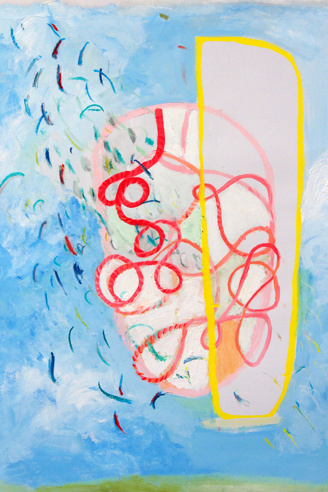 Sarah Tritz, Mr Le cloud, 2015, peinture à l'huile sur papier, 70 x 54 cm, courtesy of galerie anne barrault