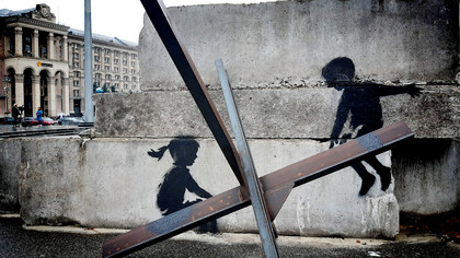 Banksy, Children of war, Kyiv, Independence Square, November 6, 2022, Ukraine