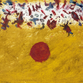 Alan Davie, Red Moon 2014, oil on paper, 8 3/8 x 11 ¾ in / 21 x 30 cm