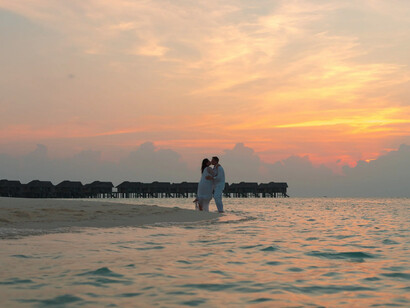 Spiaggia deserta al tramonto, Mauritius