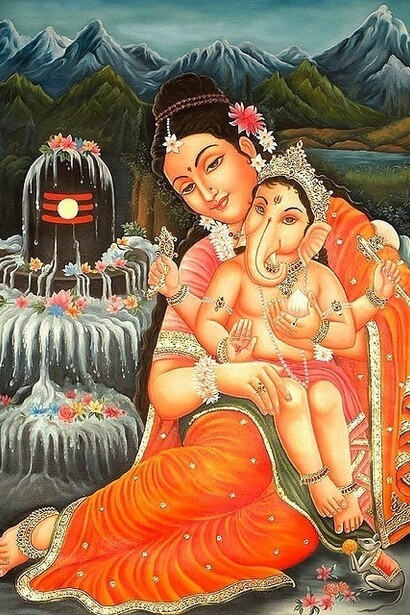 Parvati y Ganesha