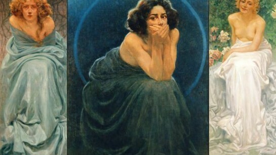 Giorgio Kienerk, L’enigma umano: il dolore, il silenzio, il piacere, 1900. Pavia, Musei Civici.