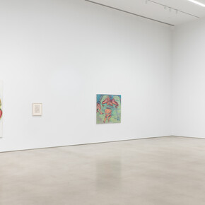 Maria Lassnig, exhibition view. Courtesy of Petzel Gallery