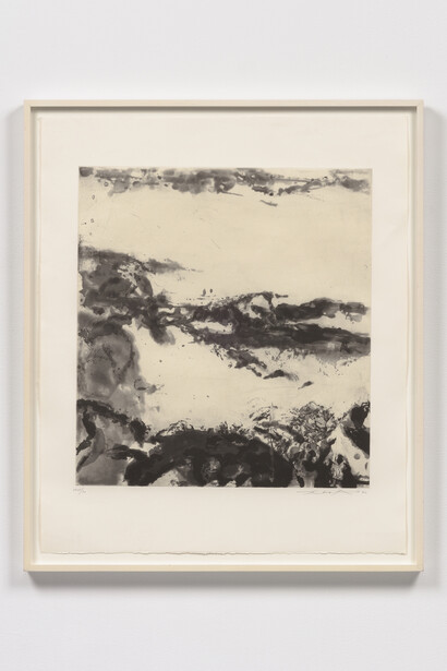 Zao Wou-Ki, Untitled, 1992. Etching with aquatint, edition of 75 + 30 AP, 32 1/8 x 26 3/4 in. / 81.6 x 67.9 cm. Courtesy of Marlborough Gallery, New York
