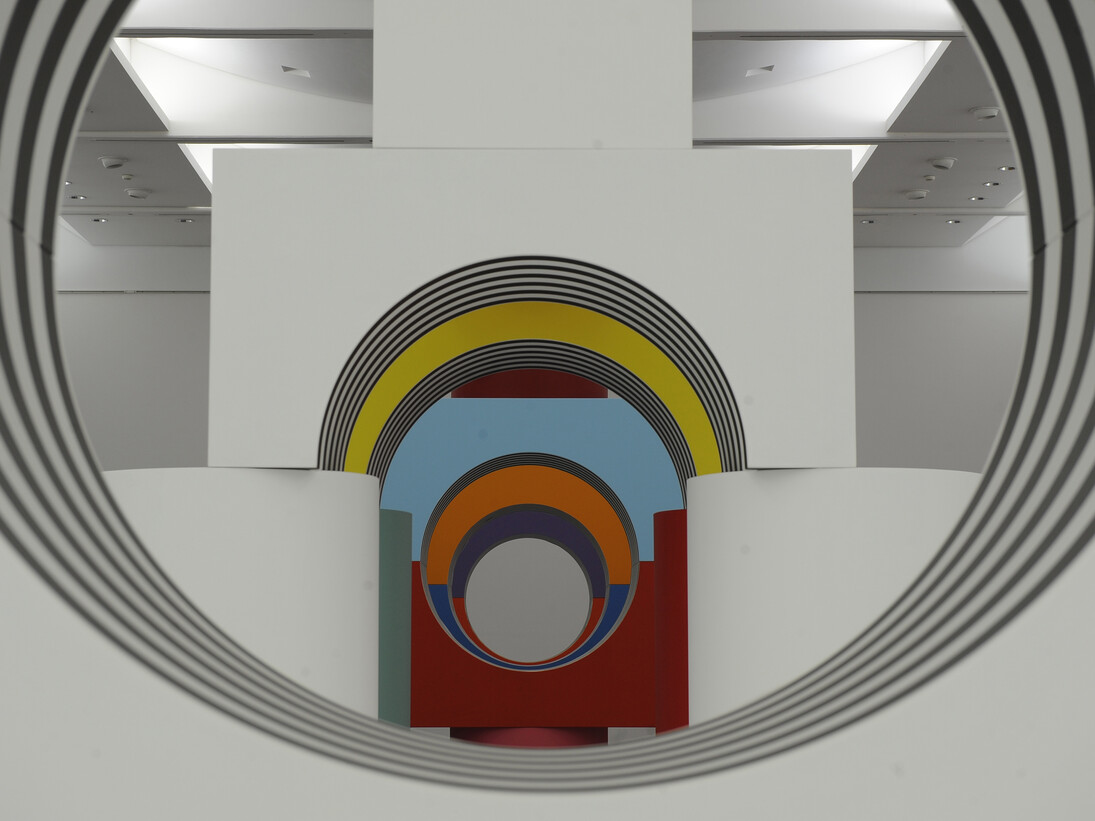 Daniel Buren, Comme un jeu d’enfant, travail in situ, MAMCS, Strasbourg, juin 2014. Détail. © DB-ADAGP Paris