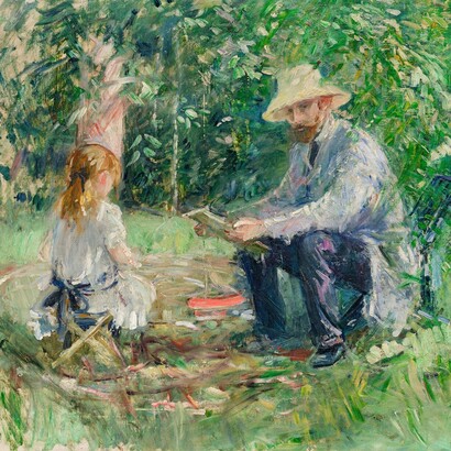  "Eugène Manet in giardino con sua figlia", 1883, Berthe Morisot, Collezione privata, © Christian Baraja SLB