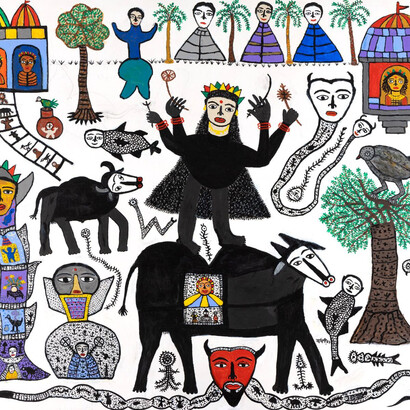 Madhvi Parekh, Goddess of my village (detail), 2023. Courtesy of DAG 