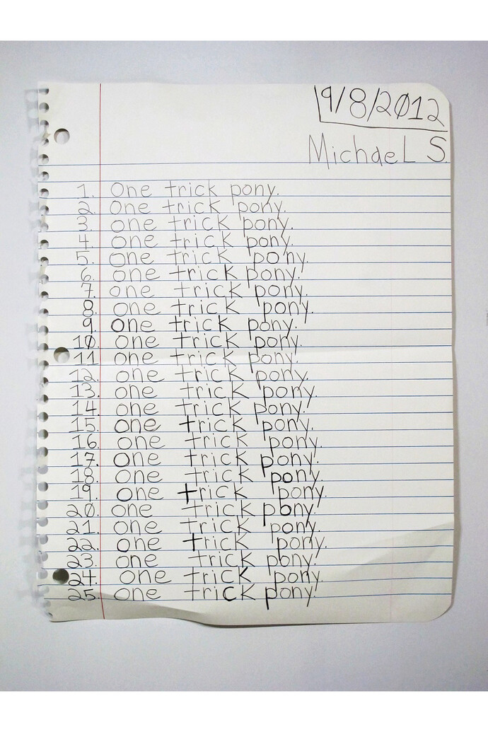 Michael Scoggins, One Trick Pony, 2014, graphite, colored pencil on paper, 67”X51”