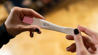 Pregnancy test shows positive sign