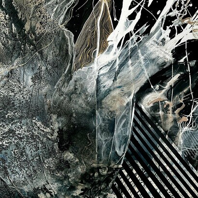 "Nova II", de la serie "Scupulis", 130x130 cms, encausto mixto sobre lienzo, Rebeca Segura, 2022