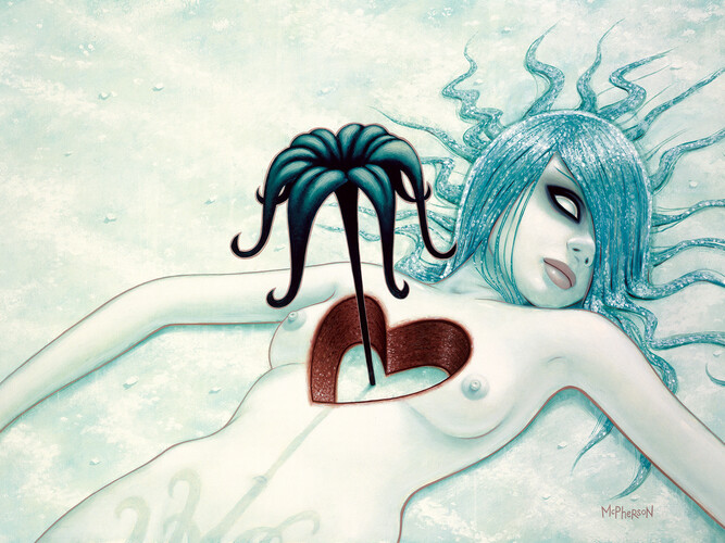 Tara McPherson, Hey We All Die Sometimes, dettaglio, 91 x 61 cm, oil on board, dorothycircusgallery