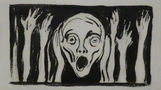 Schizzo realizzato da Munch e ritraente il soggetto urlante de L'urlo