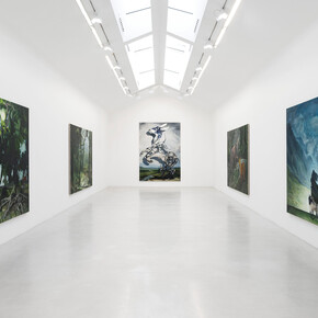 Emma Webster, The engine of beasts, exhibition view. Courtesy of Galerie Perrotin