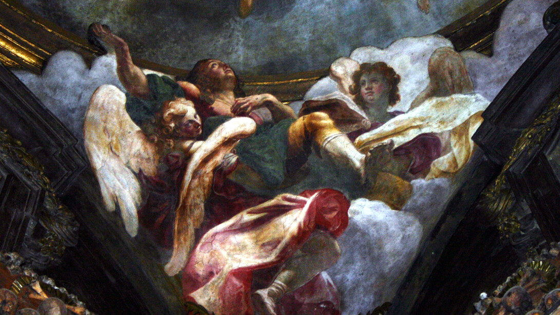 Sebastiano Ricci, dettaglio dell'Affresco per la cappella ossario di San Bernardino alle Ossa a Milano,Italia  (Giovanni Dall'Orto)