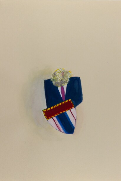 Dina Danish, The Hair, 2021 Gouache painting on paper 29,7x21 cm