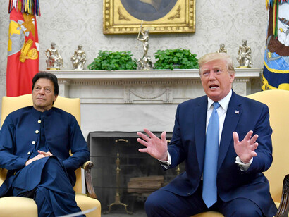 President Donald Trump with Pakistani Prime Minister Imran Khan in the Oval Office