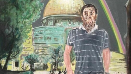 Jeffar Khaldi, Me Laden and My Middle, 2010-2013, 106cm x 135cm, Oil on Canvas