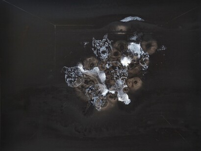 LexThomas, 'Prisoner's Cinema, Black Dogs', Mixed Media On Photographic Paper, 20.3 x 25.4 cm, 2015