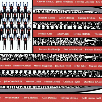 Carolyn Mazloomi, Hands up...don't shoot, 2020. Courtesy of Change Makers