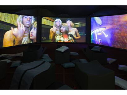 Installation view of Lizzie Fitch/Ryan Trecartin at Regen Projects, Los Angeles. Photo: Fredrik Nilsen. Courtesy Regen Projects, Los Angeles.