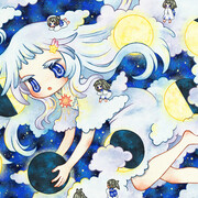 Ryoko Kaneta, Lunar phase (detail). Courtesy of Corey Helford Gallery