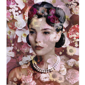 Valérie Belin, Amazon Lily (with Garden Roses), 2010, Pigment print, 64.1 x 51 in / 162.8 x 129.5 cm, Edition of 3, 2 AP's. Courtesy Edwynn Houk Gallery, New York
