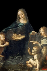 La Vergine delle Rocce di Leonardo da Vinci, particolare