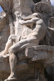 Gian Lorenzo Bernini, "Fontana dei Quattro Fiumi", 1648-1651, dettaglio. Piazza Navona, Roma, Italia