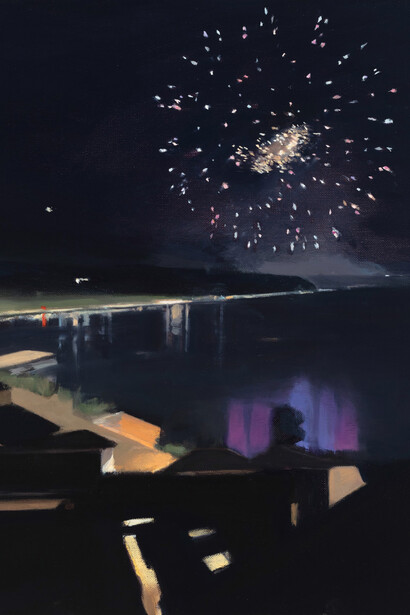 Diana Horowitz, Fireworks, purple #2 (detail), 2025. Courtesy of the Schoolhouse Gallery