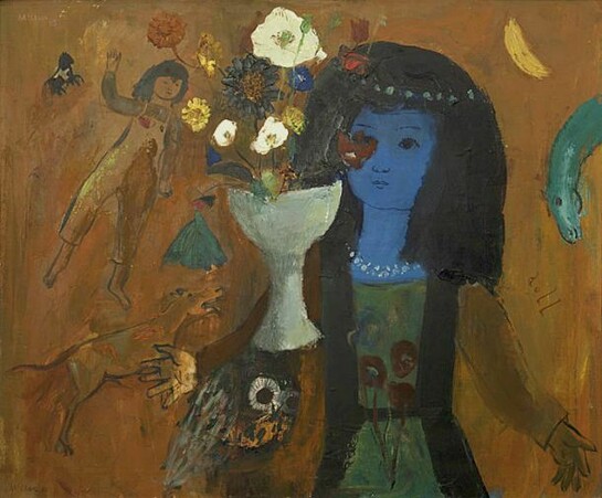 David McClure, RSA, RSW (1926-1998), Paola, Owl and Doll, 1962, oil on canvas