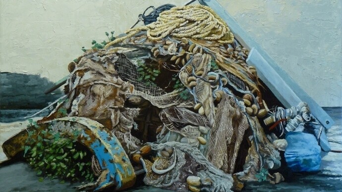 Andrea Di Marco, Masso, 2012, olio su tela, 100 x 140 cm