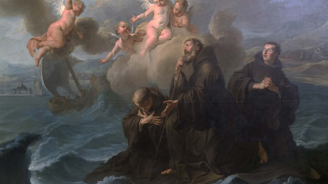 4. Noël-Nicolas Coypel, Saint François de Paule et ses compagnons traversant le détroit de Messine sur son manteau, 1723. Huile sur toile. Lyon, Primatiale Saint Jean © DRAC Auvergne-Rhônes-Alpes-Phot. JM Refflé