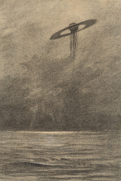 Henrique Alvim Corrêa, Die Mars-FlugmaschineMartian Flying MachineIllustration zu »Der Krieg der Welten« von H. G. Wells, Brüssel, 1905. Courtesy of Sammlung Scharf-Gerstenberg