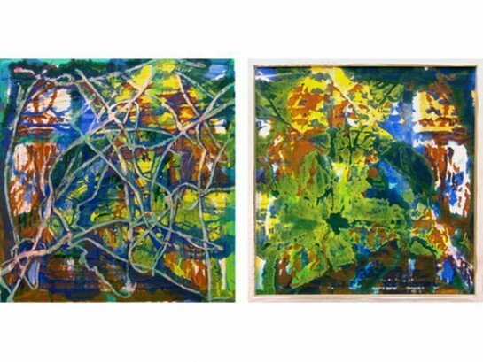 Dona Nelson, March Hare, 2014, Acrylic and acrylic medium on canvas, approx, 80 x 80 in. (double-sided)