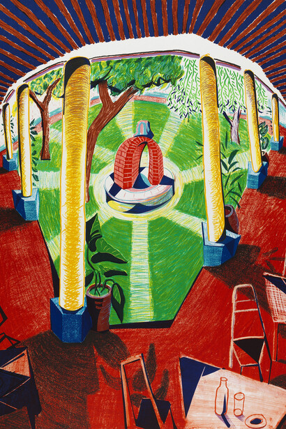 David Hockney, Views of Hotel Well III 1984 - 1985, © David Hockney  