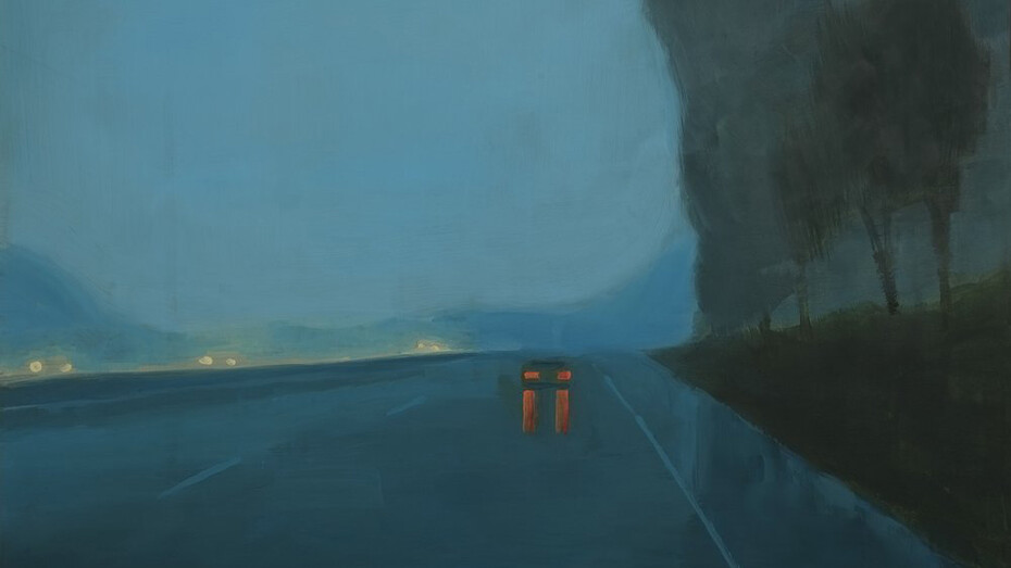 Yanik Wagner, Road in rain, 2022. Courtesy of Frosch&Co
