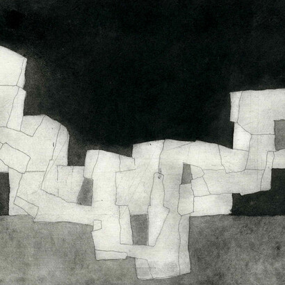 Estaillades, etching. Courtesy of The Foundry Gallery 