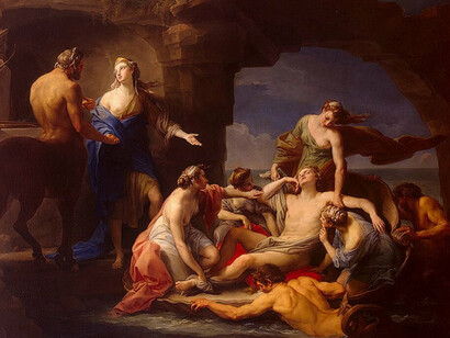 Pompeo Batoni. Achille richiamato da Teti e Chirone