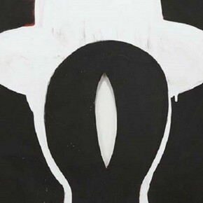 Konrad Lueg, Ohne Titel (Kopf Mit Hut), 1963, Casein tempera on canvas, 27 1/2 x 29 1/2 inches (70 x 75 cm)