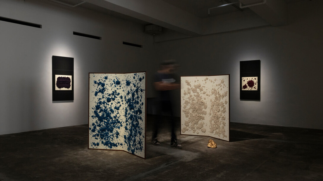 Bosco Sodi, Scroll paintings, exhibition view. Courtesy of Axel Vervoordt Gallery